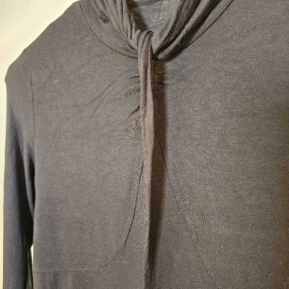 Cable & Gauge black stretch reverse knit viscose long sleeve top size L US - Picture 3 of 6